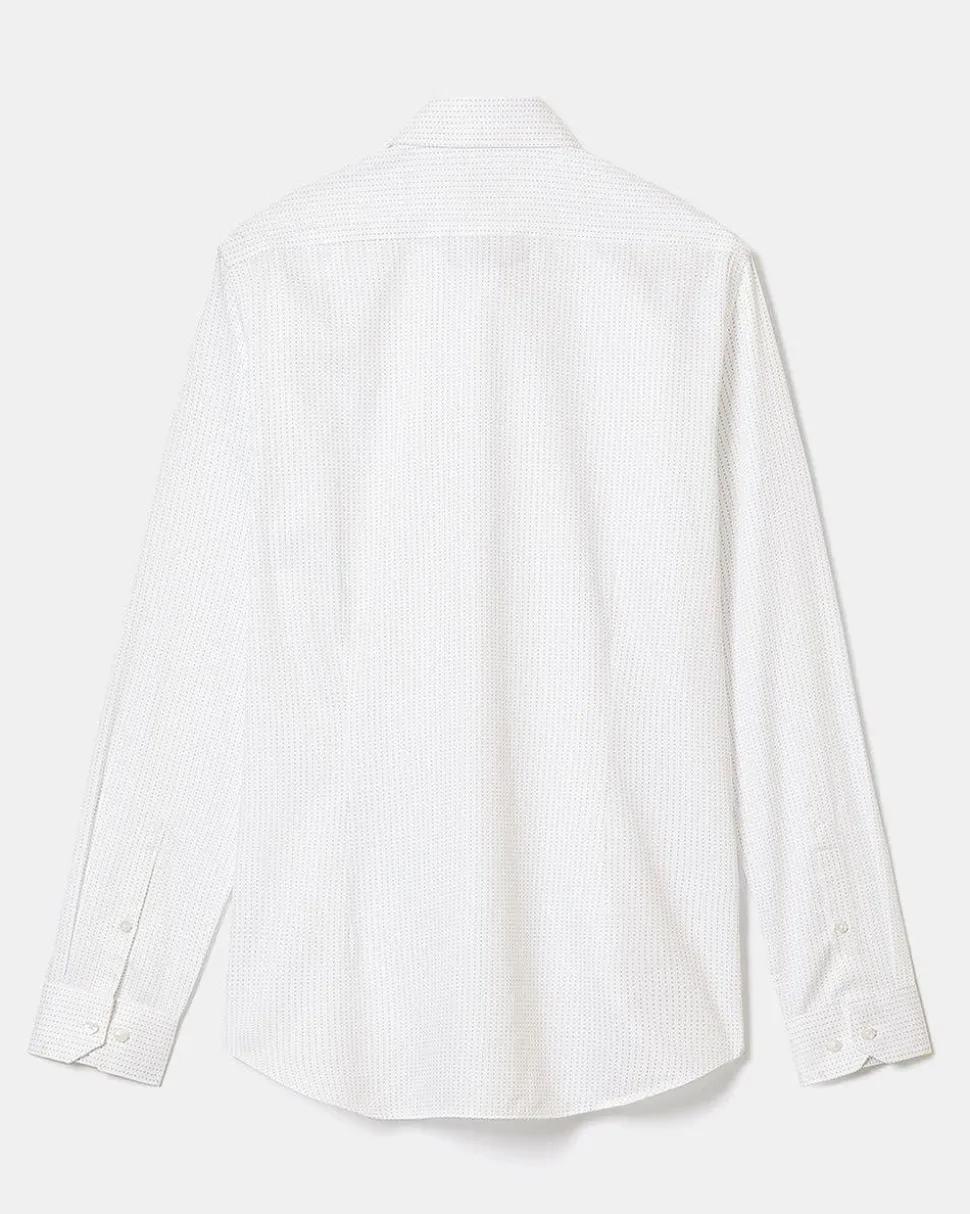 Slim-Fit Dress Shirt with Geometric Pattern