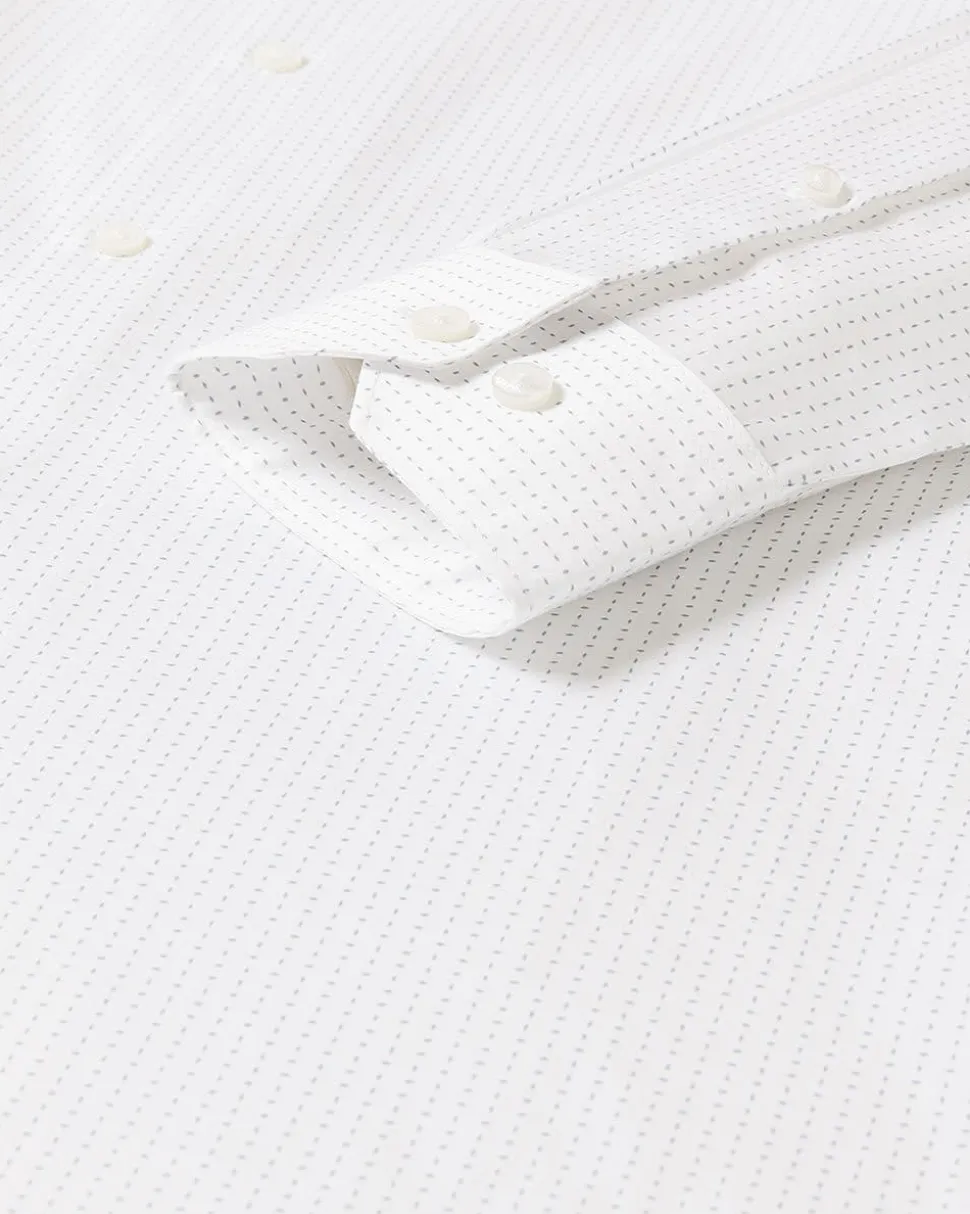 Slim-Fit Dress Shirt with Geometric Pattern