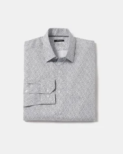 Slim-Fit Dress Shirt with Floral Pattern