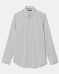 Slim-Fit Dress Shirt with Floral Pattern