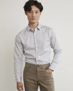 Slim-Fit Dress Shirt with Floral Pattern