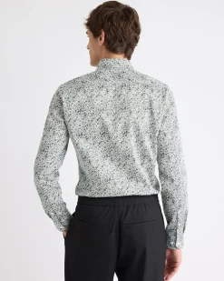 Slim-Fit Dress Shirt with Floral Pattern