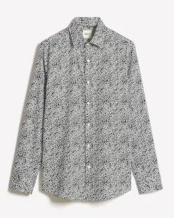 Slim-Fit Dress Shirt with Floral Pattern