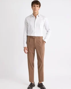 Slim-Fit Dress Shirt with Tonal Foliage Print
