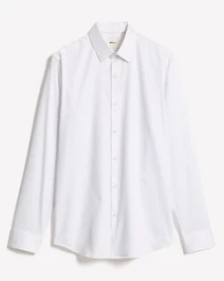 Slim-Fit Dress Shirt with Tonal Foliage Print
