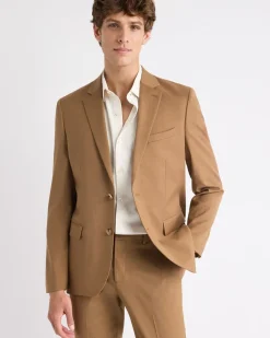 Slim-Fit Golden Brown Suit Blazer