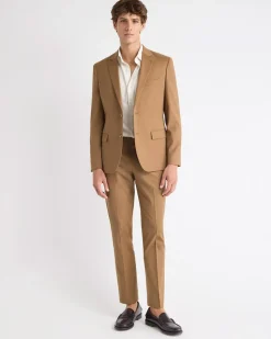 Slim-Fit Golden Brown Suit Blazer