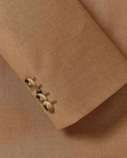 Slim-Fit Golden Brown Suit Blazer
