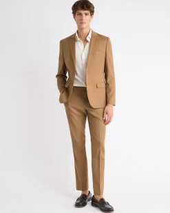 Slim-Fit Golden Brown Suit Pant