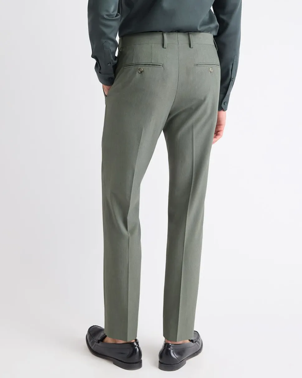 Slim-Fit Green Suit Pant