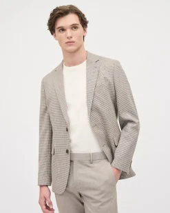 Slim-Fit Houndstooth Twill Blazer