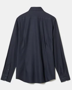 Slim-Fit Knit-Like Dress Shirt