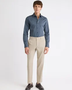Slim-Fit Knit-Like Dress Shirt