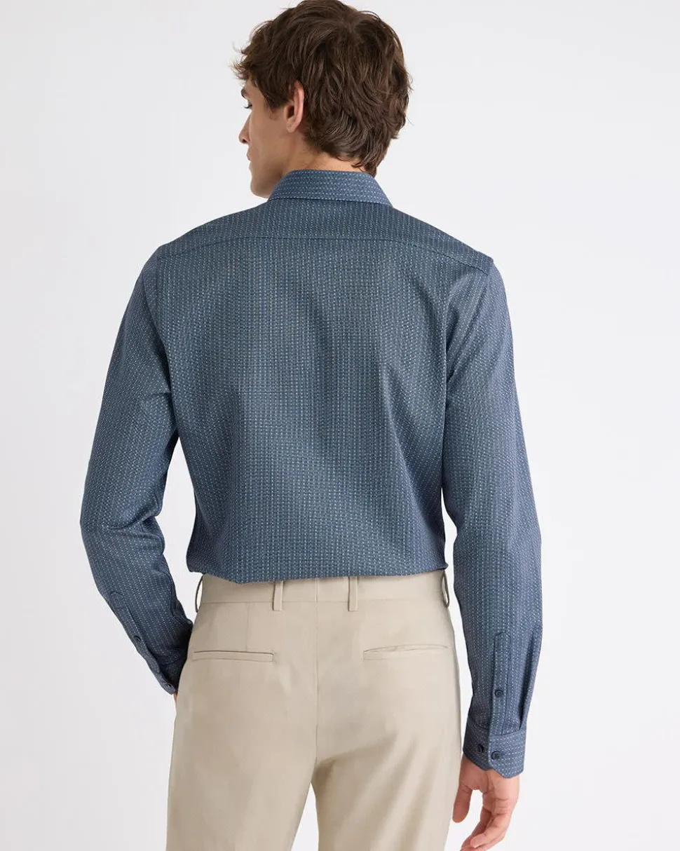 Slim-Fit Knit-Like Dress Shirt
