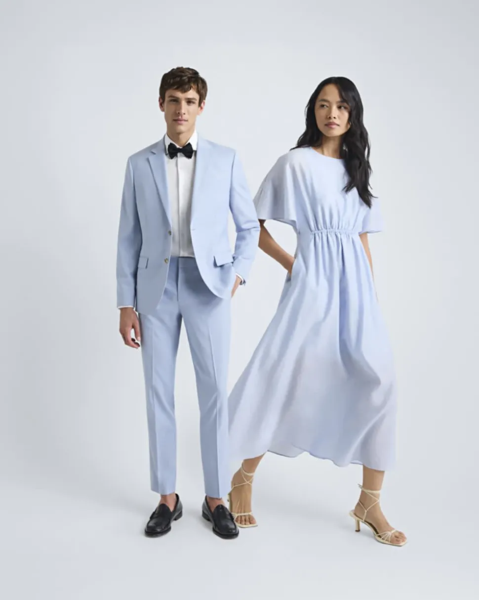 Slim-Fit Light Blue Suit Pant