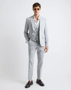 Slim-Fit Light Grey Suit Blazer