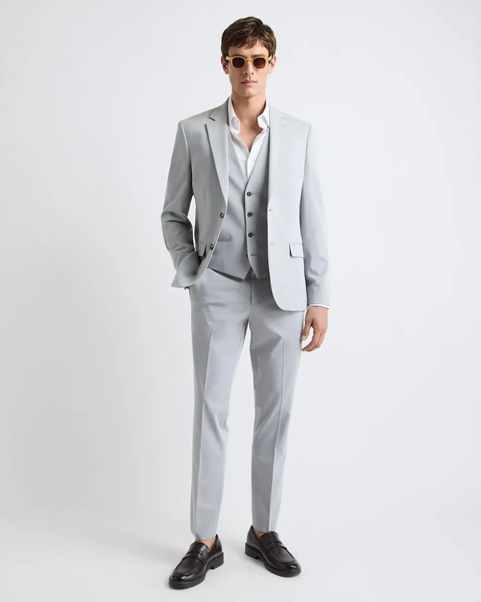 Slim-Fit Light Grey Suit Blazer