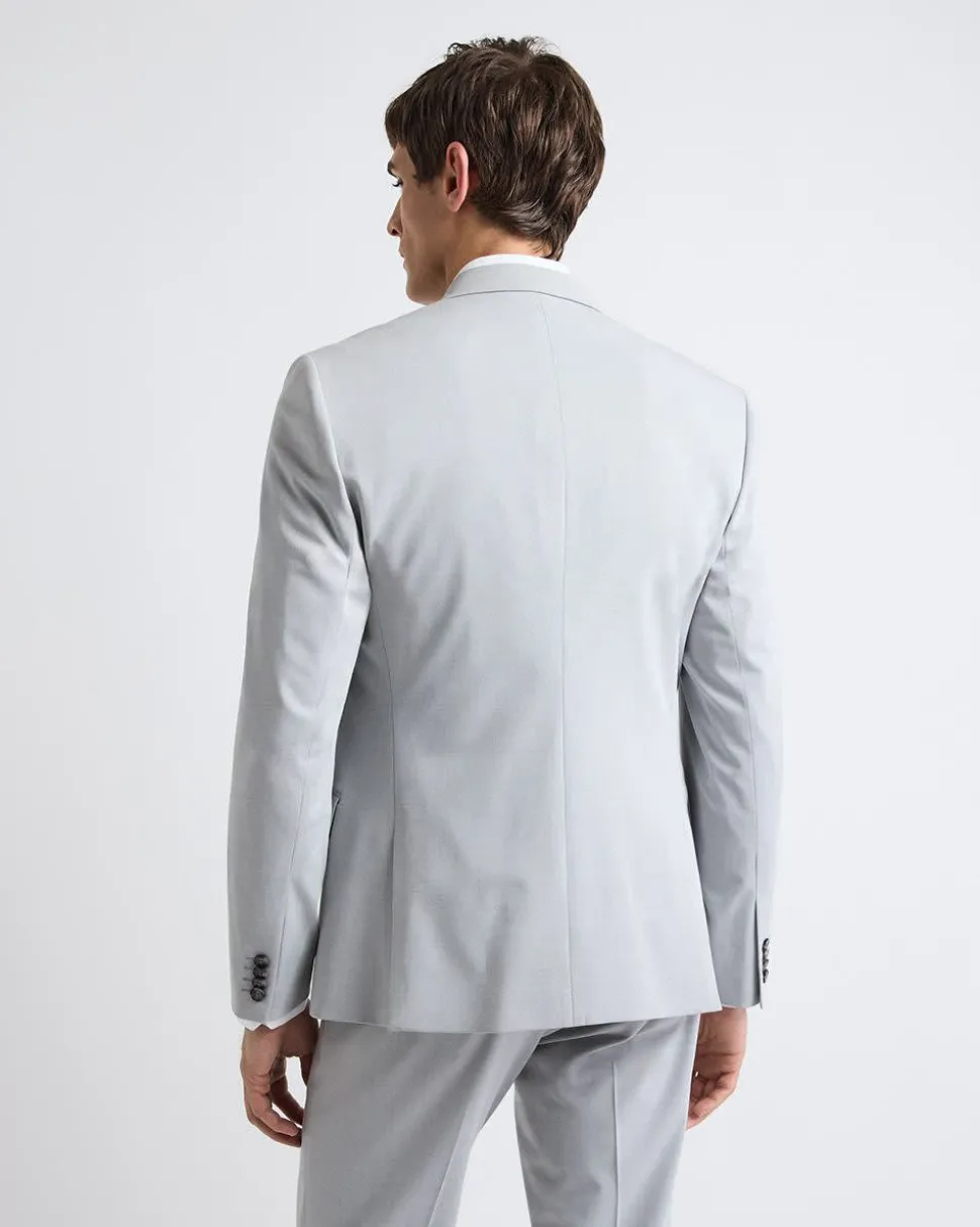 Slim-Fit Light Grey Suit Blazer