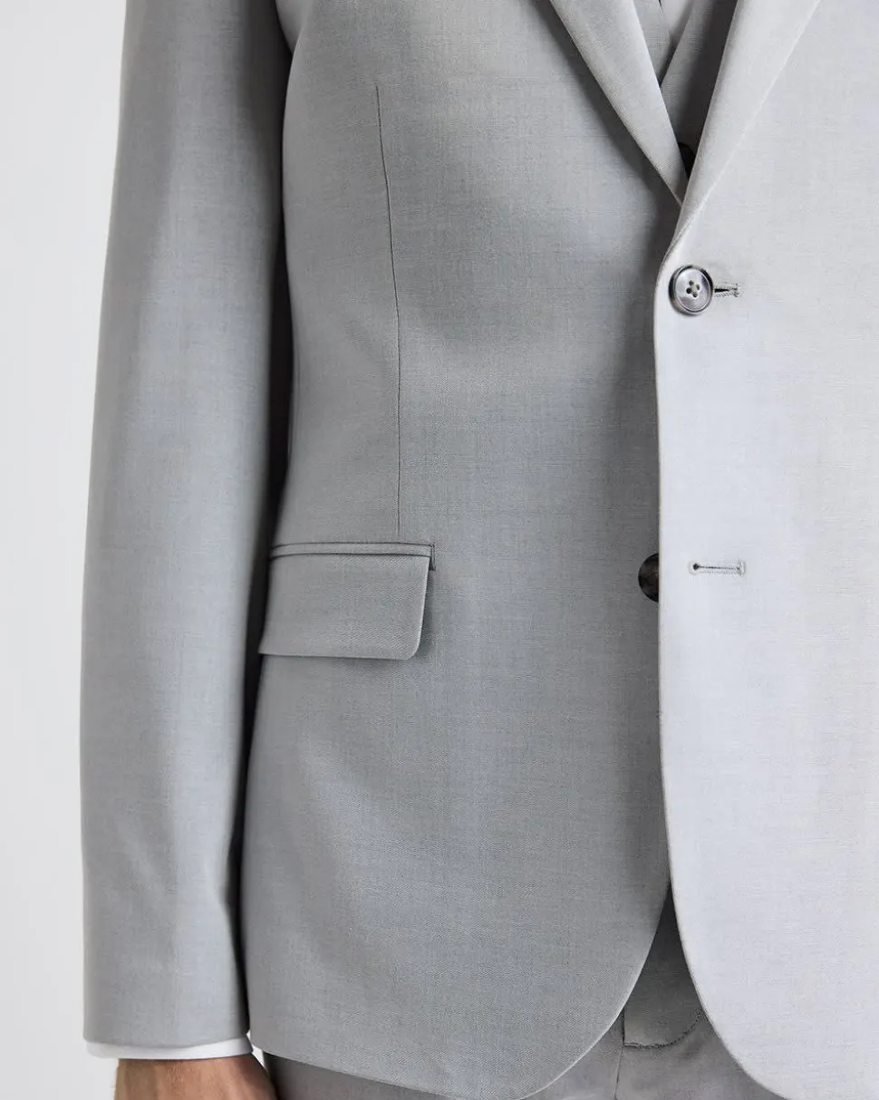 Slim-Fit Light Grey Suit Blazer