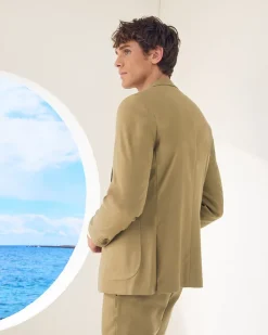Slim-Fit Linen Suit Blazer