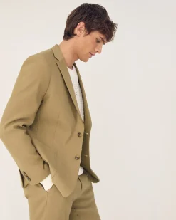 Slim-Fit Linen Suit Blazer
