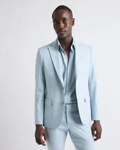 Slim-Fit Linen Suit Blazer