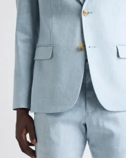 Slim-Fit Linen Suit Blazer