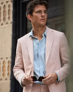 Slim-Fit Linen Suit Blazer