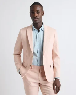 Slim-Fit Linen Suit Blazer