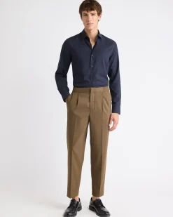Slim-Fit Solid Cotton Modal Dress Shirt