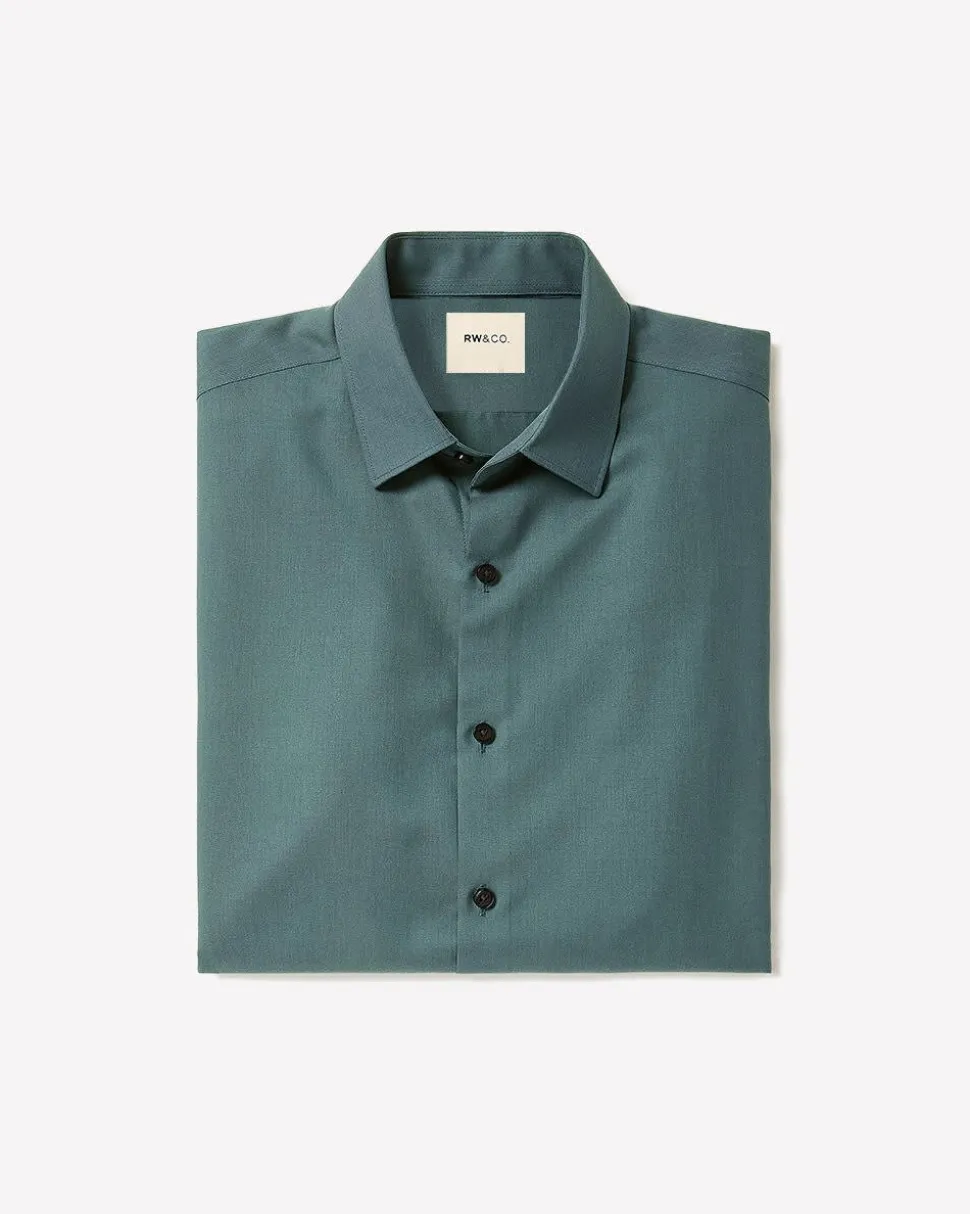 Slim-Fit Solid Cotton Modal Dress Shirt