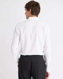 Slim-Fit Solid Cotton Modal Dress Shirt