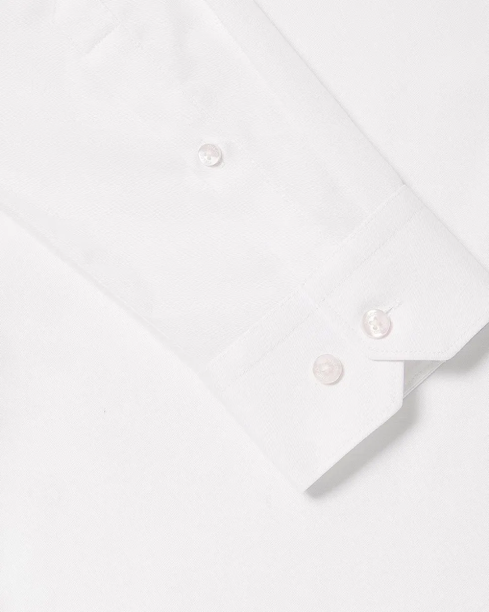 Slim-Fit Solid Cotton Modal Dress Shirt