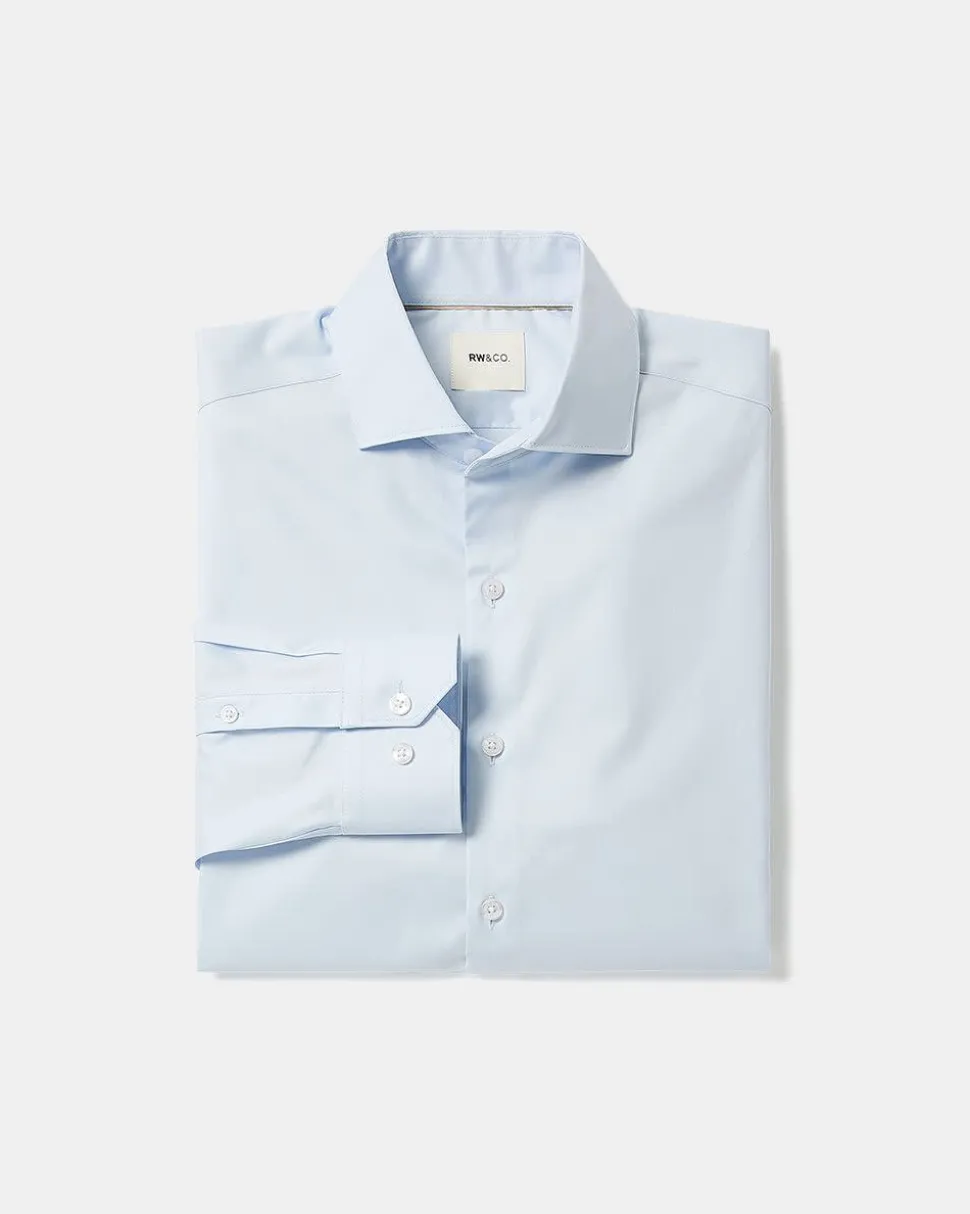 Slim-Fit Solid Sateen Dress Shirt