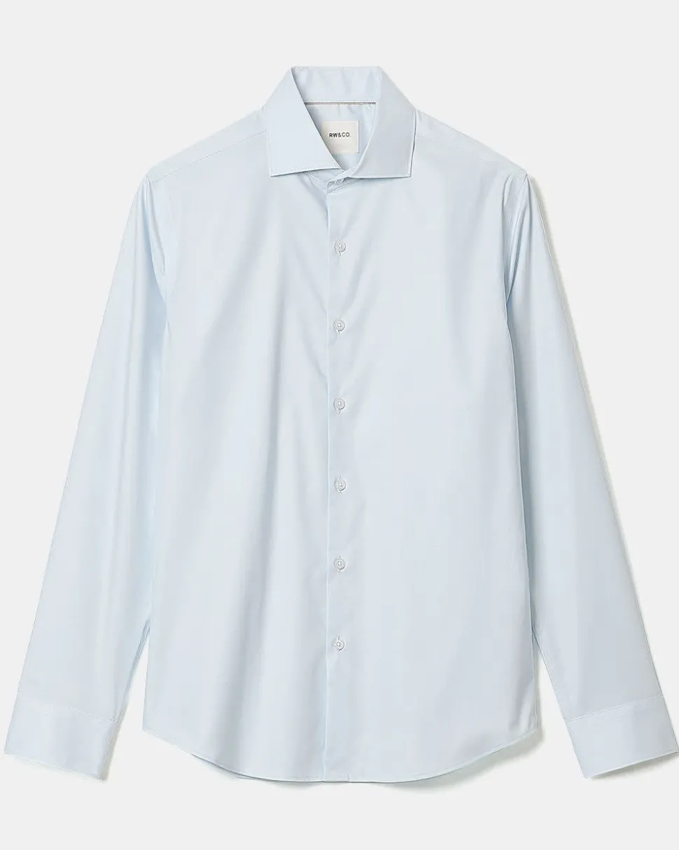 Slim-Fit Solid Sateen Dress Shirt