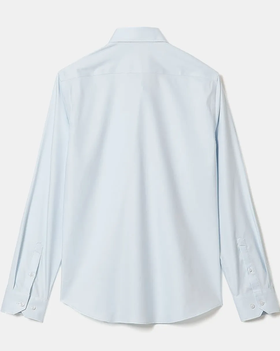 Slim-Fit Solid Sateen Dress Shirt