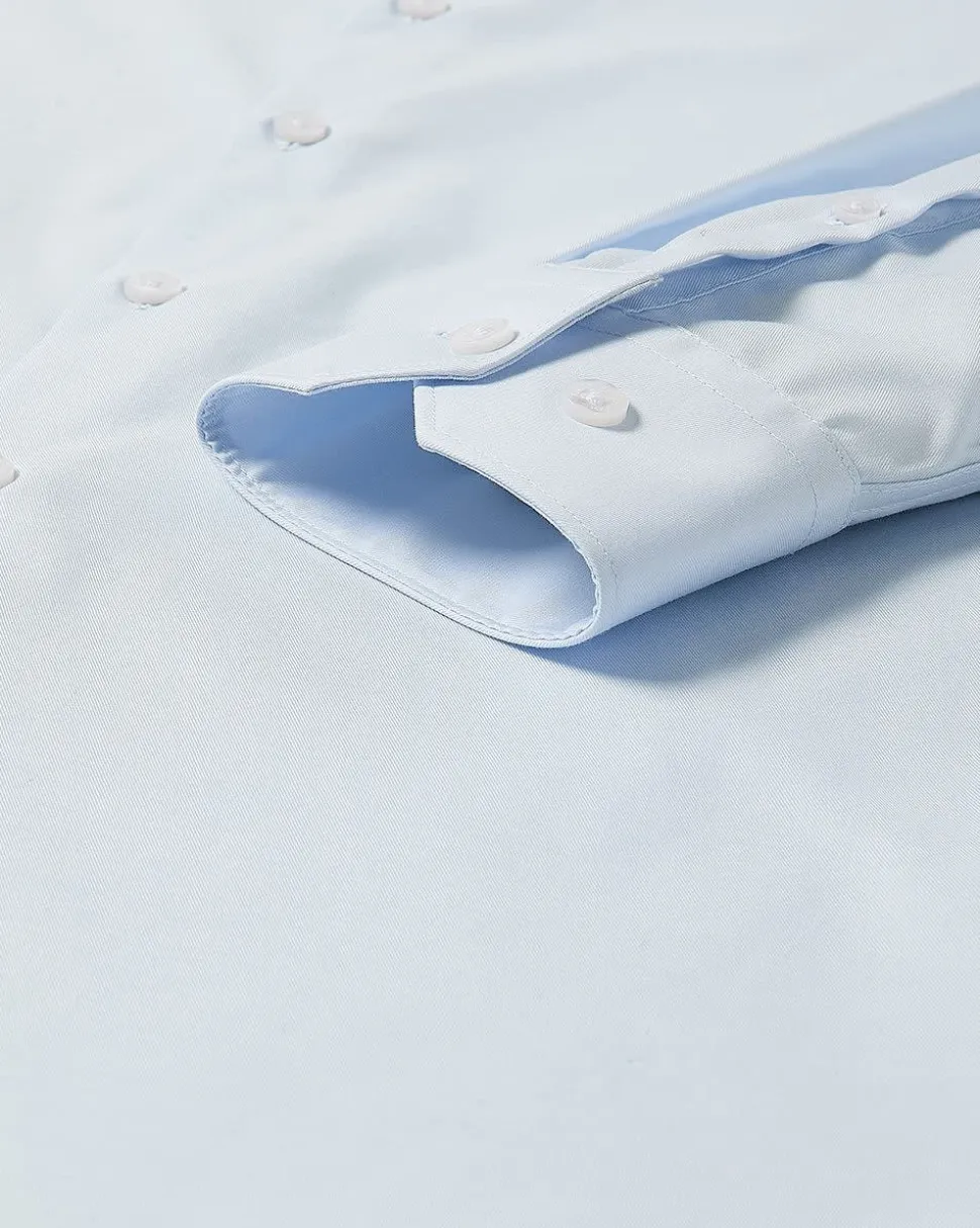 Slim-Fit Solid Sateen Dress Shirt