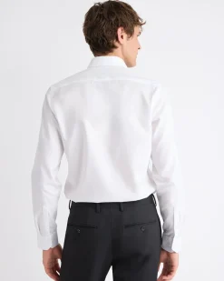 Slim-Fit Solid Twill Dress Shirt