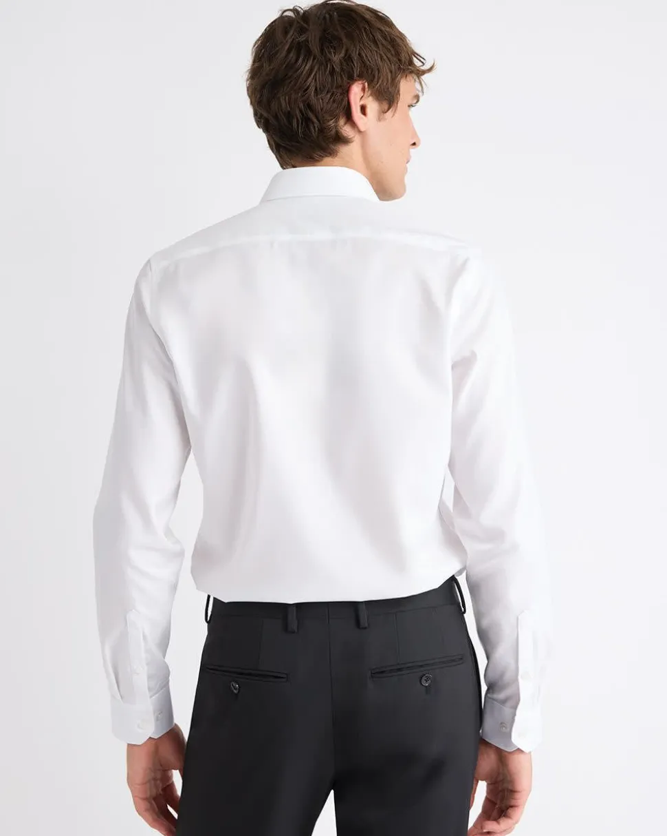 Slim-Fit Solid Twill Dress Shirt