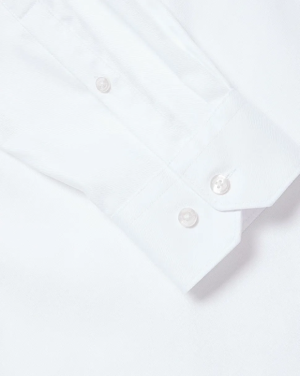 Slim-Fit Solid Twill Dress Shirt