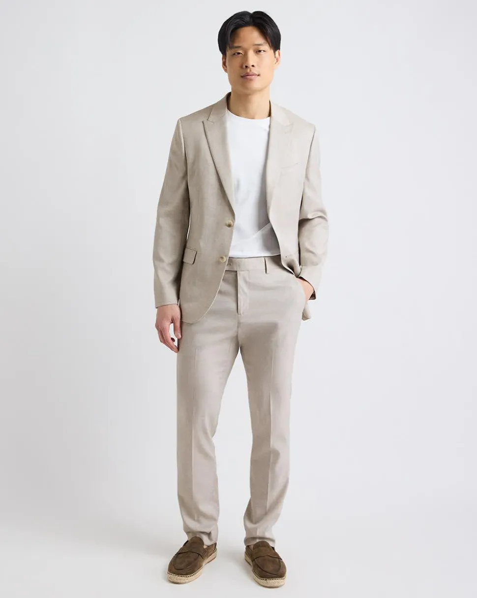 Slim-Fit Stone Suit Pant