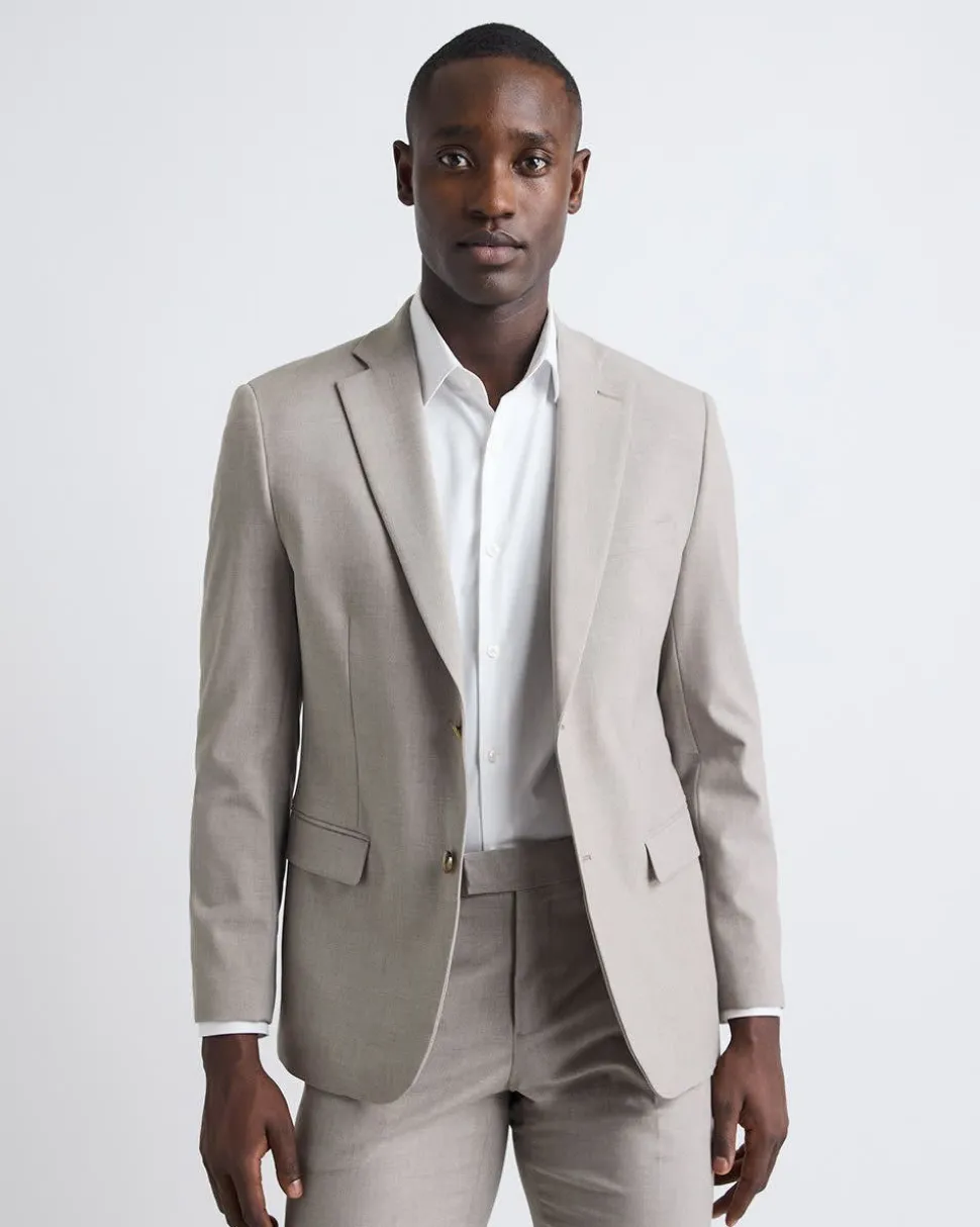 Slim-Fit Taupe Suit Blazer