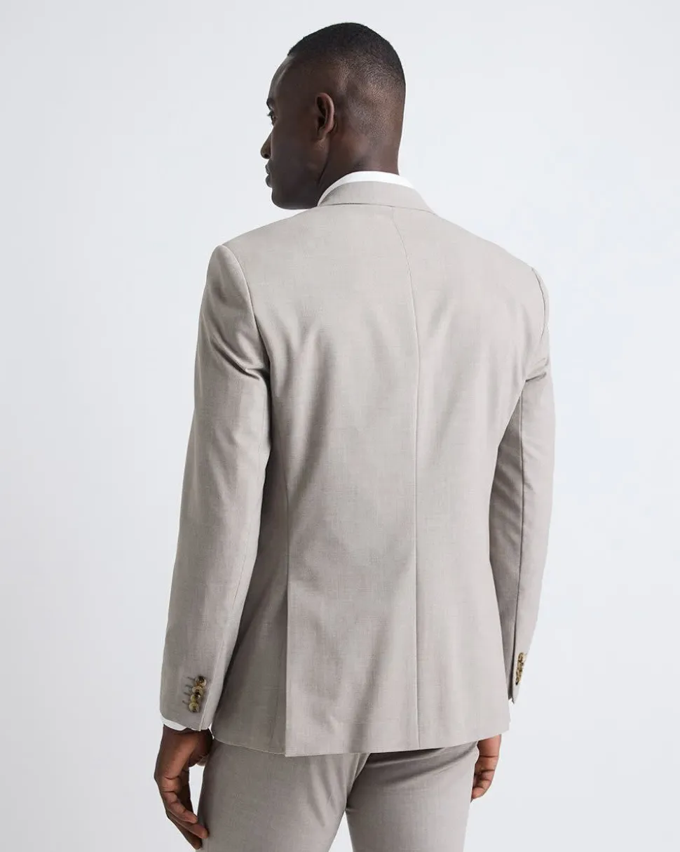 Slim-Fit Taupe Suit Blazer