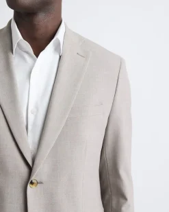 Slim-Fit Taupe Suit Blazer