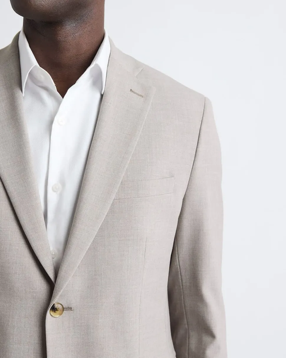 Slim-Fit Taupe Suit Blazer
