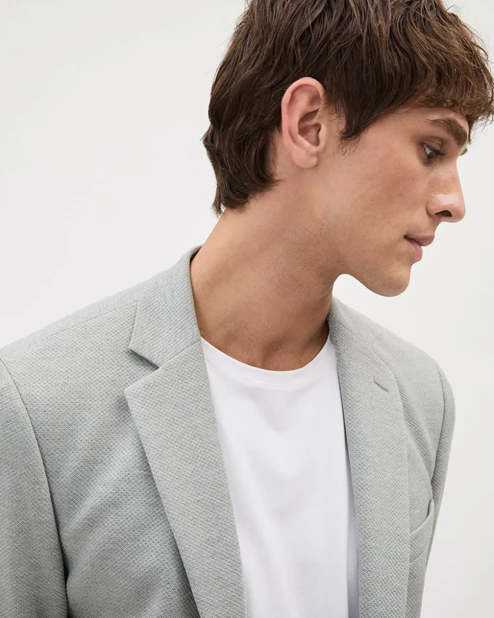 Slim-Fit Textured Knit Blazer