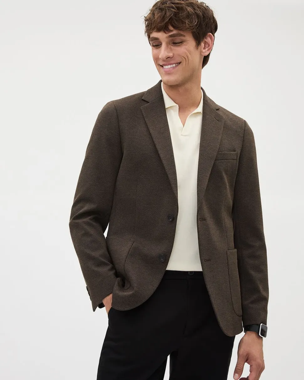 Slim-Fit Textured Knit Blazer