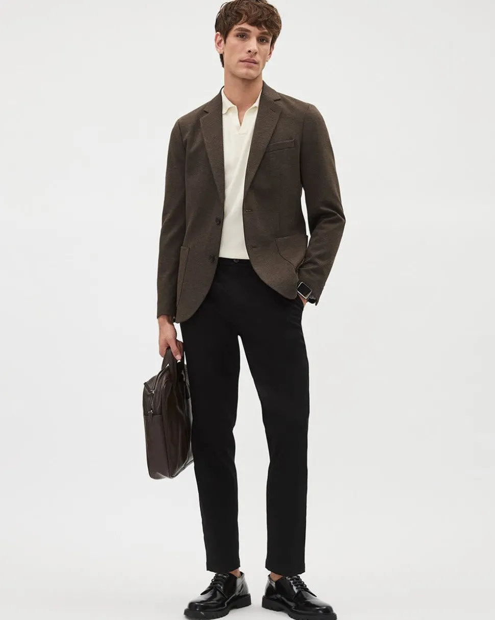 Slim-Fit Textured Knit Blazer