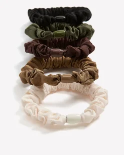 Small Satin Scrunchies - Set of 5