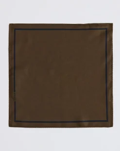 Solid Brown Handkerchief with Logo